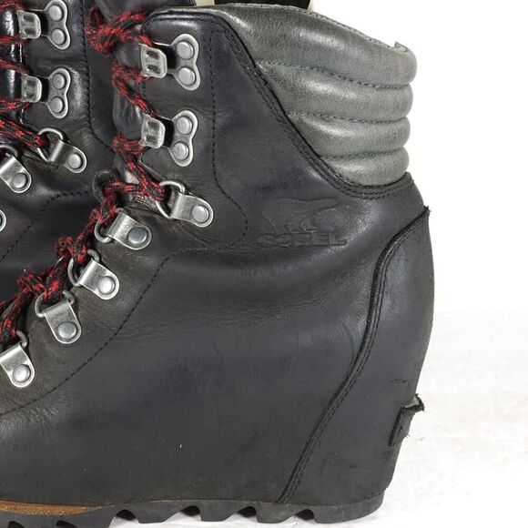 Sorel Women’s Conquest US 6 Black Leather Waterproof Wedge Ankle Winter Boots - Picture 16 of 16